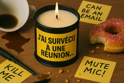 Bougie noir étiquette jaune