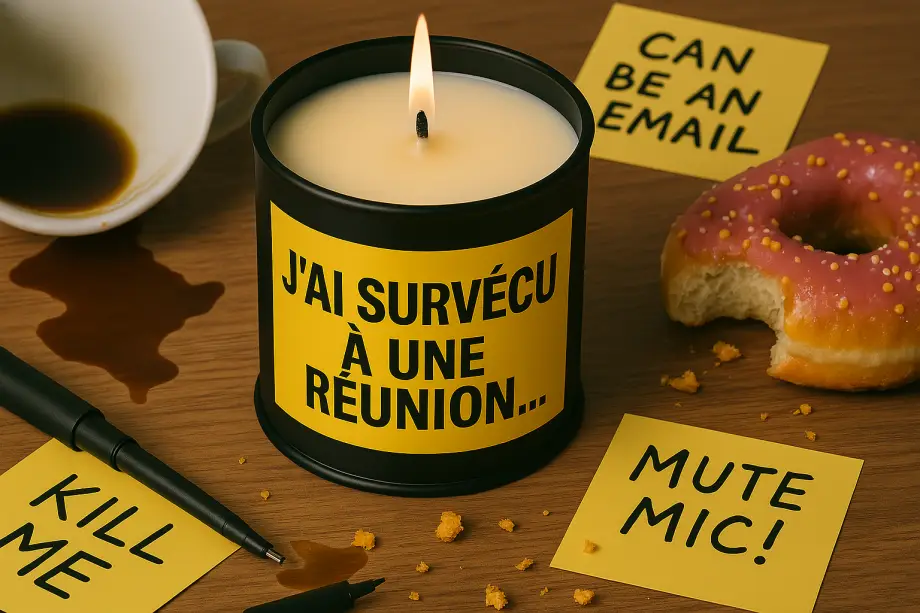 Bougie noir étiquette jaune